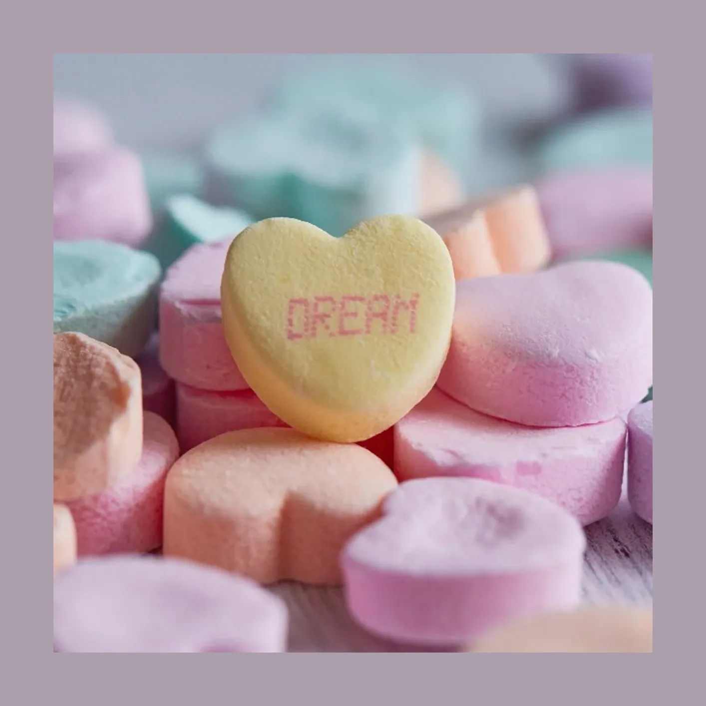 Caramelos de corazón con mensaje