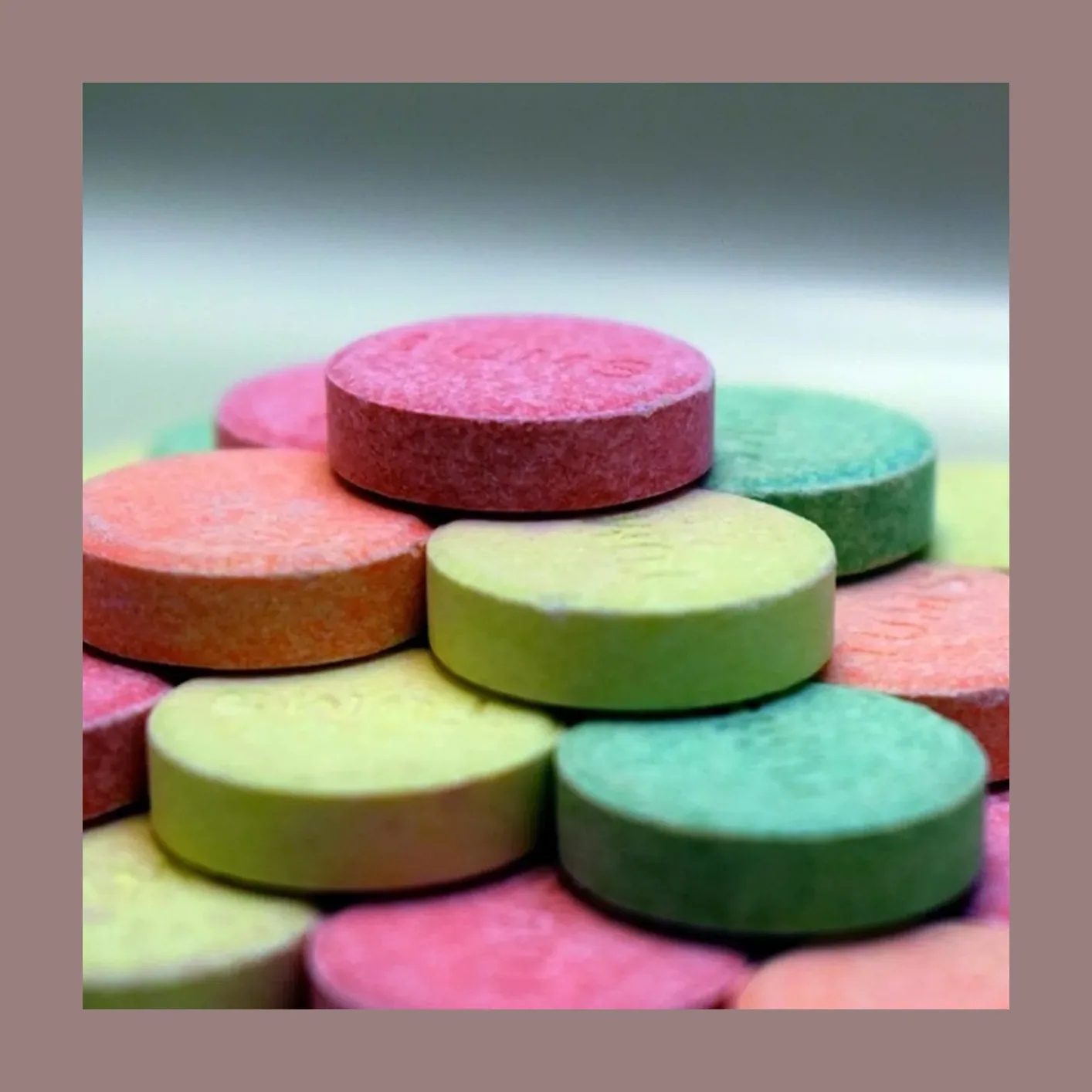 Pastillas frutales de colores