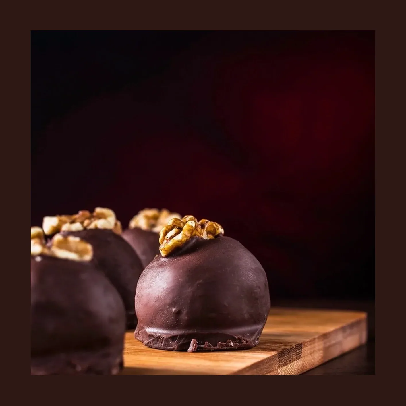 Trufas de chocolate y nuez